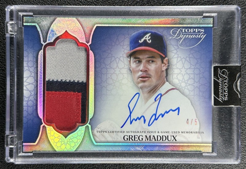 GREG MADDUX 2025 TOPPS DYNASTY #DAP-GM3 GAME-USED PATCH AUTO SILVER 4/5 BRAVES