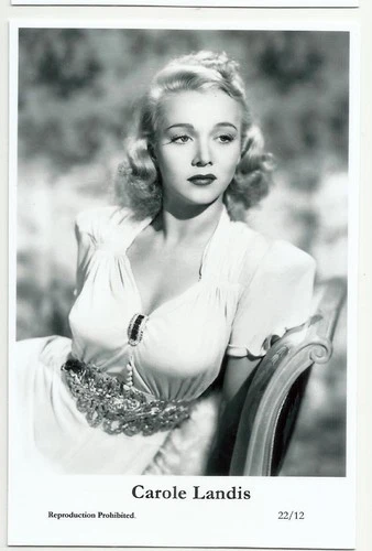 BX134) CAROLE LANDIS SWIFTSURE PHOTO POSTCARD (22/12) PIN UP FILM GLAMOUR