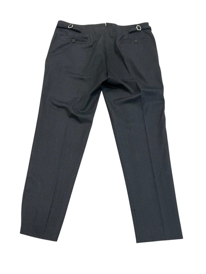 Pantalones de vestir para hombre Armani Collezioni pantalones negros lana sarga cinturón pestañas 36x32 Foto 3 de 4