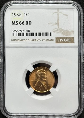 1936 Lincoln Head Wheat Cent NGC MS 66 RD Red Philadelphia Mint GEM BU Nice!