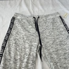 New Bobbie Brooks Women  s Sweatpants Grey Size XL  Love  Graphic Drawstring H