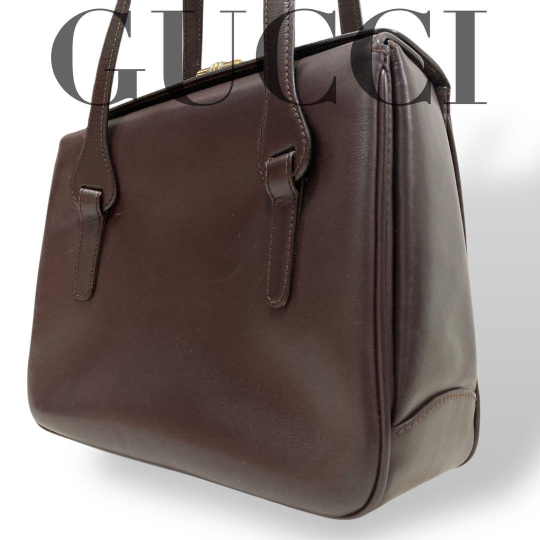 Gucci Bordeaux Leather Tote Bag Authentic Shoulder Handbag Excellent Condition