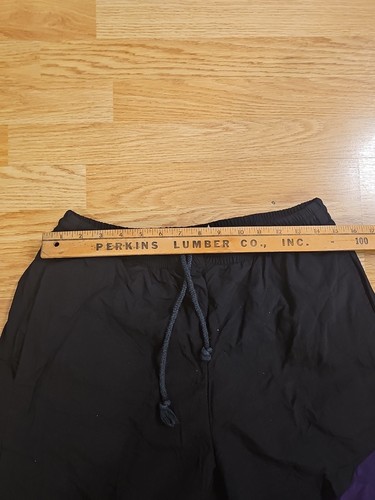 VTG 90s Reebok Above The Rim Black Purple Hip Hip Baller Pants. C11 - Picture 5 of 10