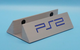 PlayStation 2 Slim vertical stand Silver 3D Printed