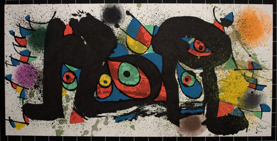 Joan Miró Les Poussins Abstrakt Surrealismus Avantgarde Farblithografie 1974 - Bild 2 von 4