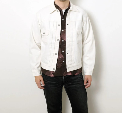 LEVI'S Men s Trucker Type 2 Premium Denim Jean White Jacket Size L