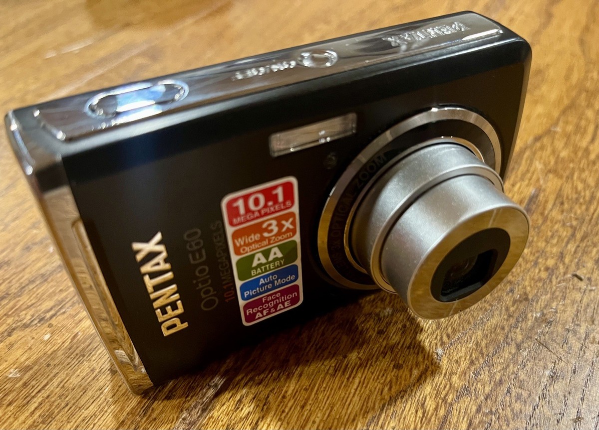PENTAX Optio E60 10.1 MP Digital Camera Black, with SD card