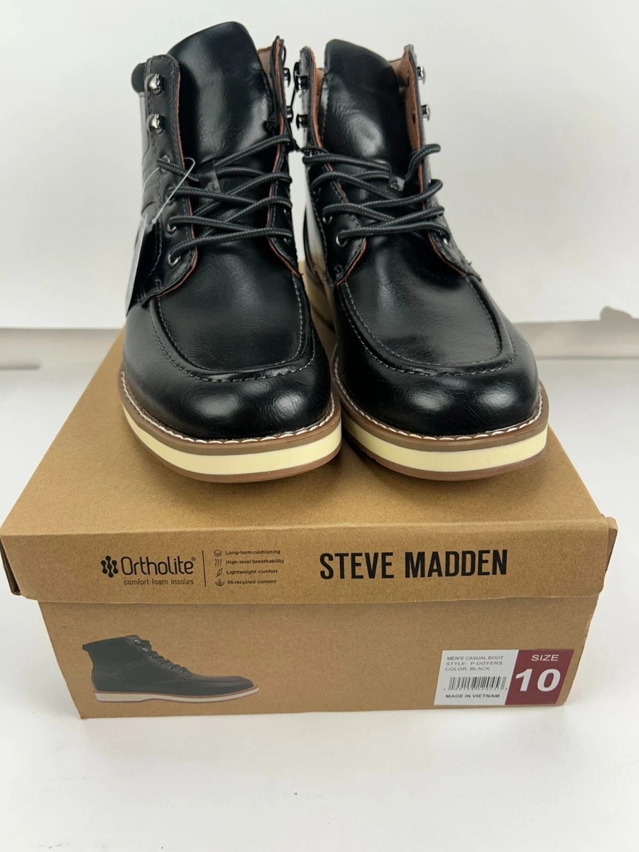 NEW Steve Madden Doyers Casual Boots MENS Black Lace Up Side  display picture 3