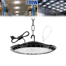 200W UFO LED High Bay Light Factory Warehouse Commercial Light With Plug