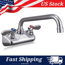 Commercial Grade 4-inch Center Wall-Mounted Brass Faucet with 10" Swivel Spout