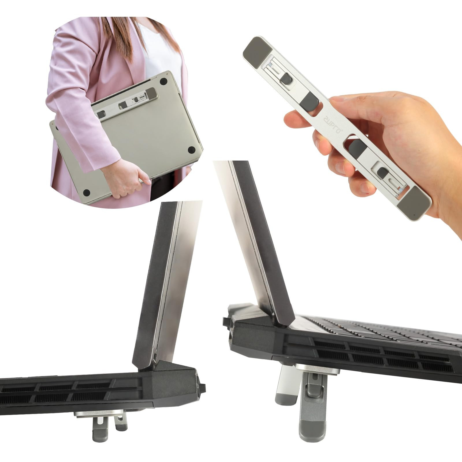 2024 Foldable Self-Adhesive Adjustable Laptop Feet Stand for Optimal Height