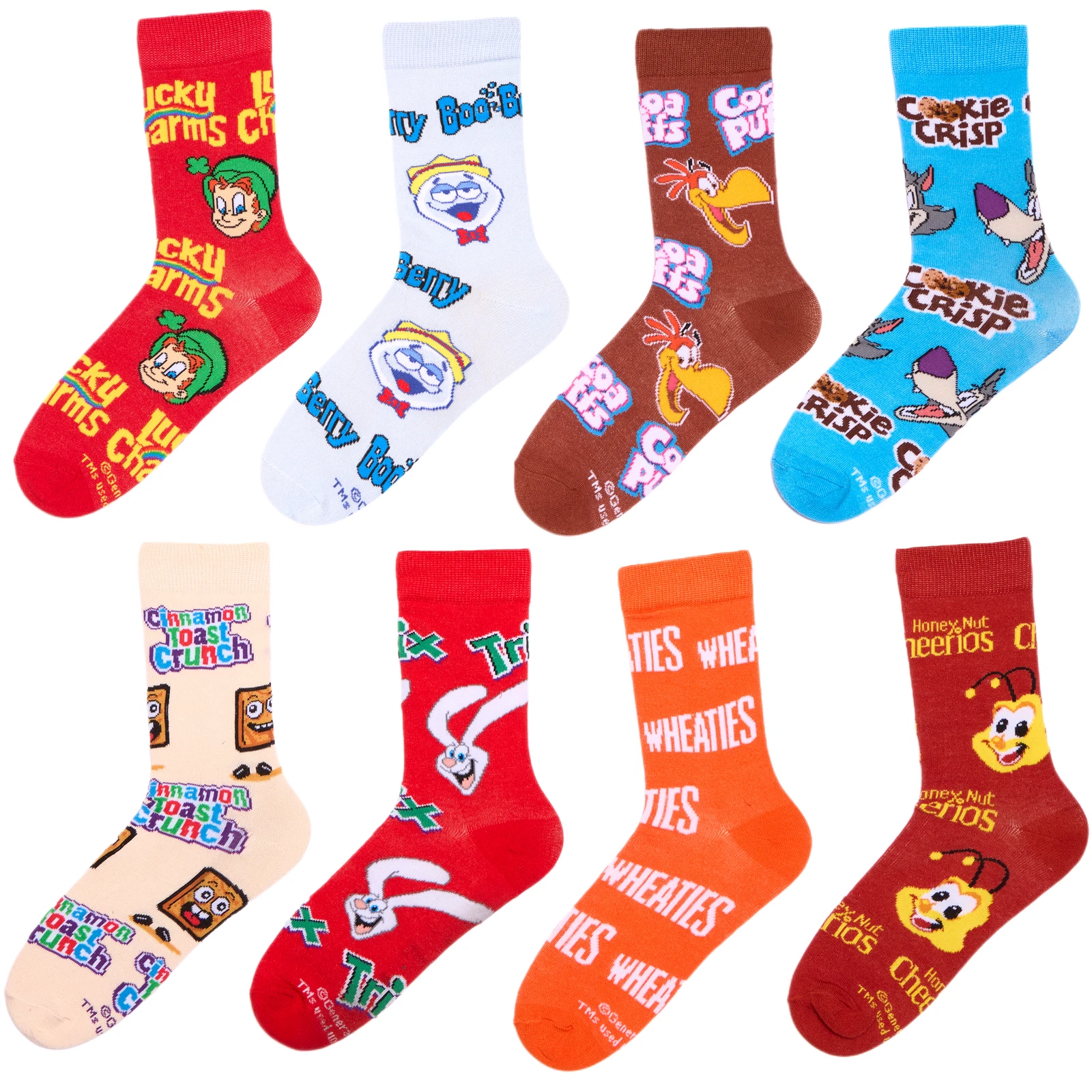 Odd Sox General Mills Cereal 8-Pack Funny Novelty Socks Adult Large