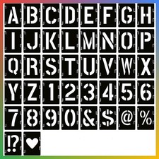 4 Inch Letter Stencils Symbol Numbers Craft Stencils, 42 Pcs Reusable Alphabet