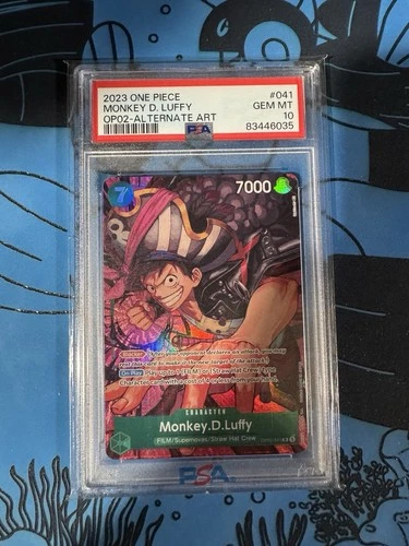 One Piece 2023 TCG Paramount War Monkey.D.Luffy Alternate Art OP02-041 PSA 10
