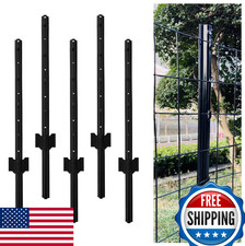 Metalowy słupek ogrodzeniowy czarny 3 stopy (5-pak) do ogrodzenia z drutu spawanego 24 cale kanał U