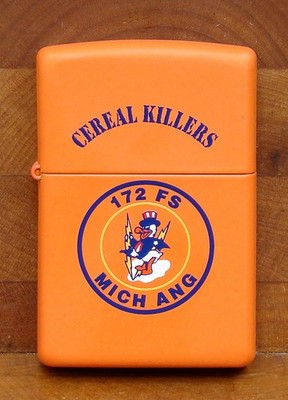 172nd Fighter Squadron A10 Thunderbolt II Zippo Brushed Michigan ANG Orange 2003