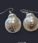 Women Fashion Faux Silver Pearl Dangle Earrings  — photo 3