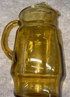 Vintage Anchor Hocking Amber Glass Lemonade Iced Tea Pitcher w/ Ice Lip, Handle