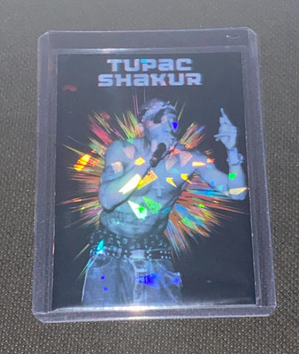 Tupac Amaru Shakur Custom Holo Refractor Prizmatic ACEO Rap Card in top loader