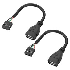 Female to Motherboard 9 Pin Header USB 2.0 Adapter Cable Type A Port