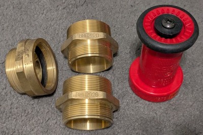 Dixon Brass Hex Fire Hose Adapters & Spray Nozzle 2'' Two Inch DMH2020 FM20S20T 