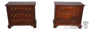 L71367: Pair Of PENNSYLVANIA HOUSE Cherry 3-Drawer Chest Nightstands