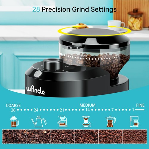 Elektrische Grat Kaffeemühle - Einstellbar mit 28 präzisen Mahleinstellungen für... - Bild 2 von 7