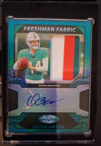 2025 Panini Certified Quinn Ewers  Auto 135/199 Freshman Fabric Dolphins RPA