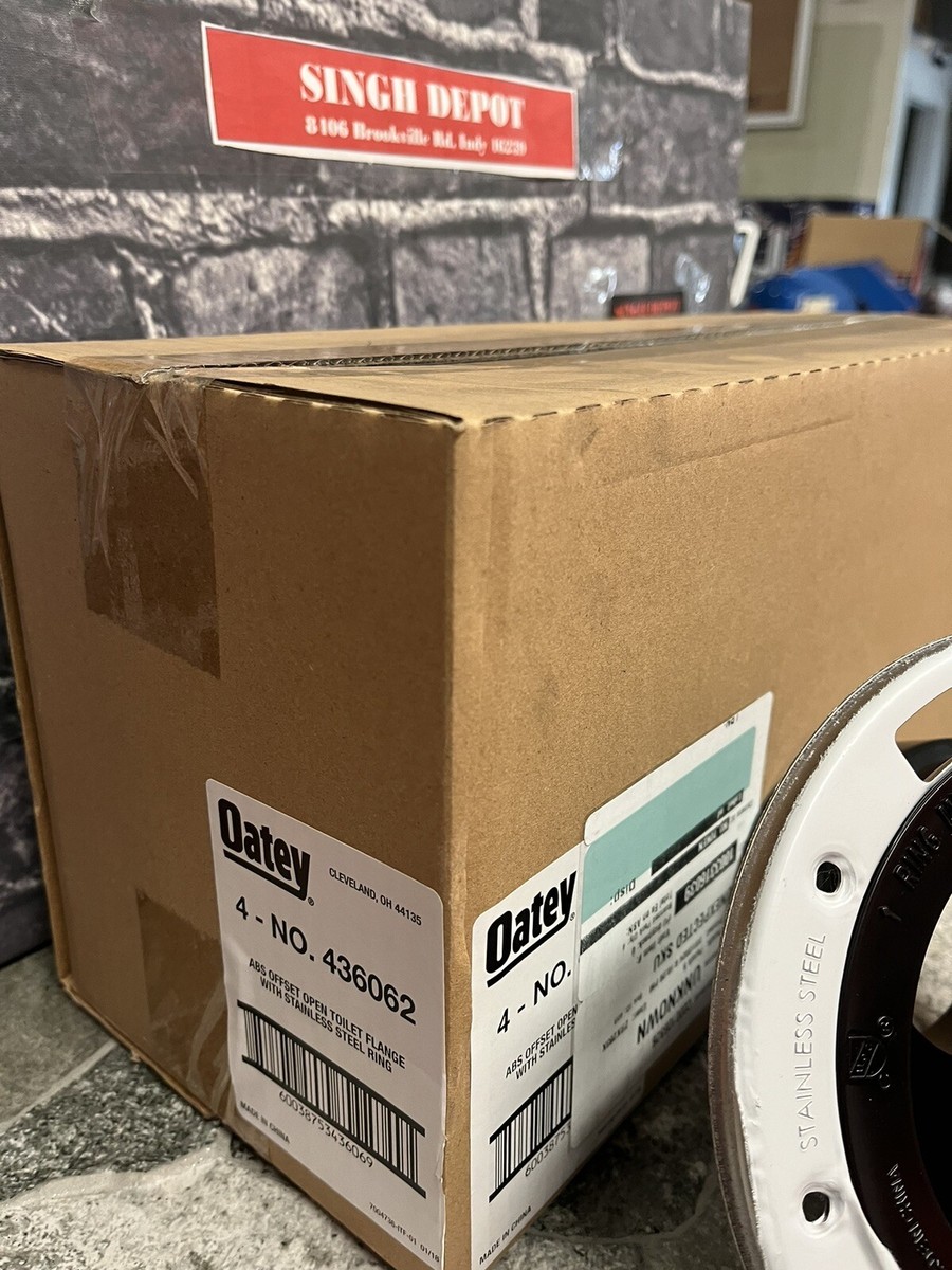 Oatey ABS Closet Flange With Metal Ring – 3 Or 4 Inch, Solvent Weld, For Toilet Installation (No Test Cap)