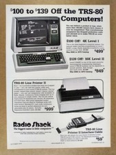 1979 Radio Shack TRS-80 Computer Line Printer II vintage print Ad