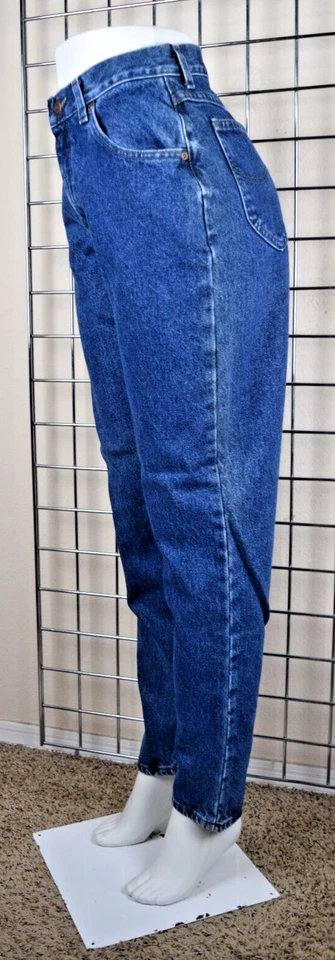 Винтажные джинсы Lee W26 L31 80-е индиго стирка высокая талия сужающиеся приталенные сделано в США - Изображение 2 из 4