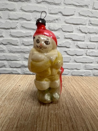 USSR Glass Ornament Puss in Boots Charles Perrault Hand Painted Soviet Toy - Picture 8 of 13