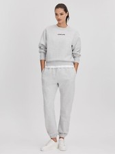 Women Casual Active Soft Jersey Crew Neck Sweater  Jogger Tracksuit.