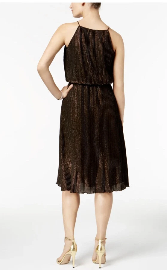 女式正装连衣裙 14 码 Julia Jordan 棕色紧身腰布劳森连衣裙新品 — 第 2/4 张图片