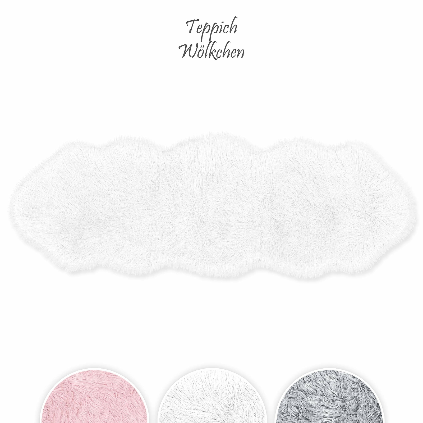 Teppich Wölkchen Tappeto in Finta Pelle di Pecora-Agnello | Morbido e (H8Z)