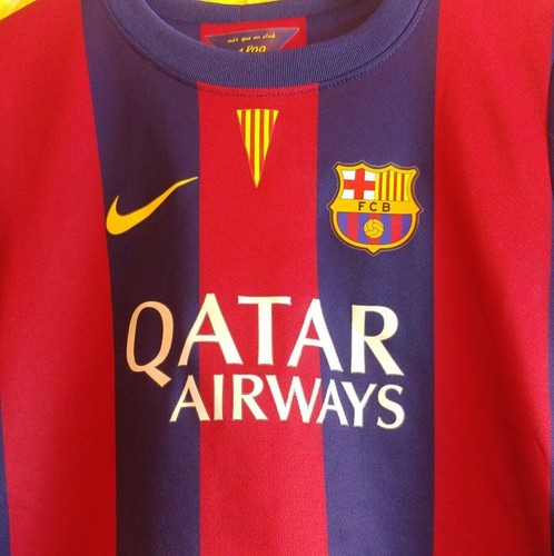 FC Barcelona Football Club blue Nike 2014 Home Shirt. UK boy's age 6, age 7 - 第 3/8 張圖片