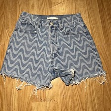 PacSun Button Fly 90s Girlfriend High Rise Denim Jean Shorts Women  s Size 26