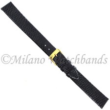 16mm Morellato Black Genuine Lizard Flat Unstitched Watch Band X-Long 117
