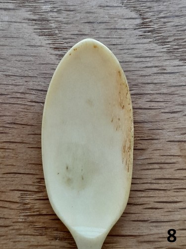 Collection of Four Antique Hand Carved Cow Bone Spoons - Length: 12 cm - Picture 8 of 19