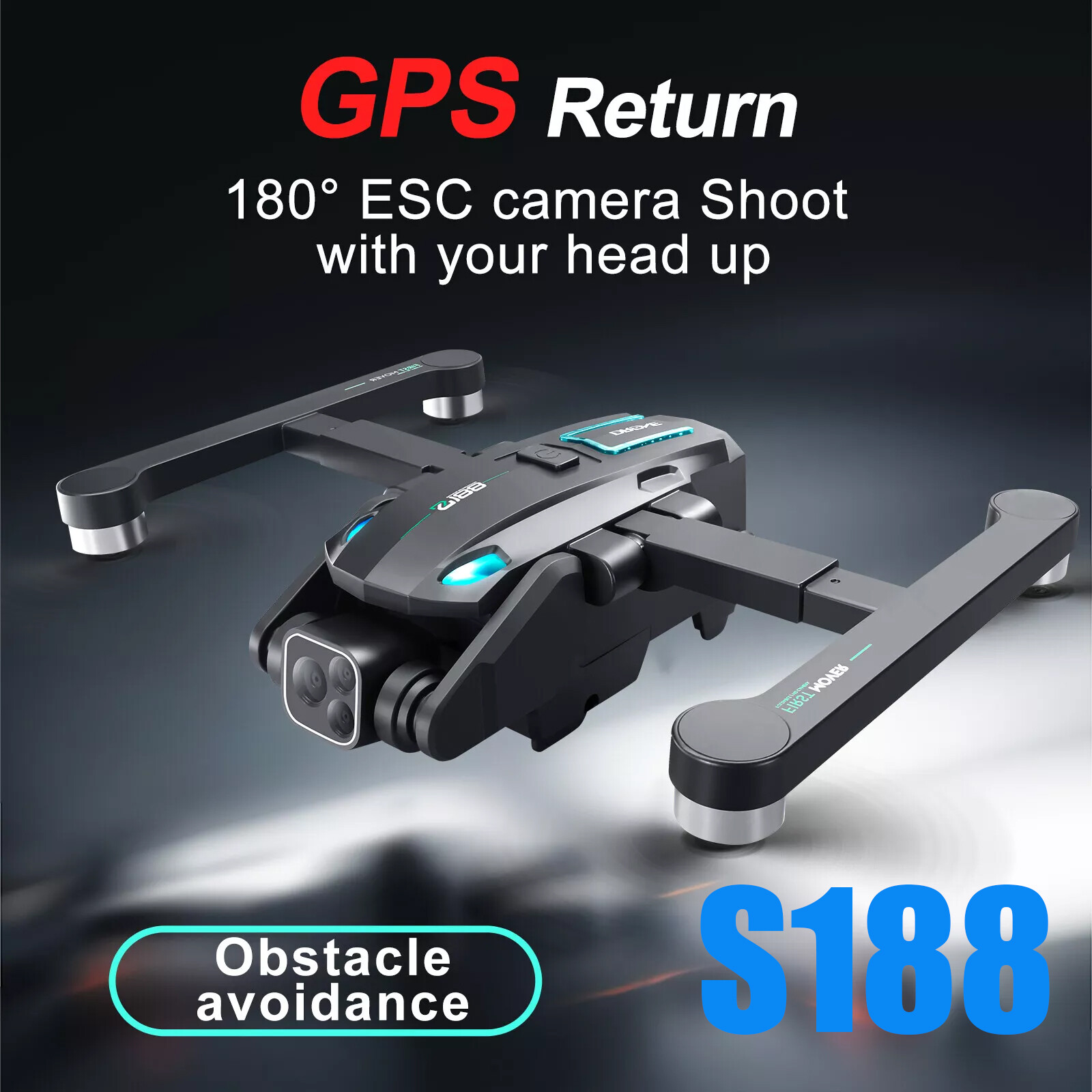 S188 Drone GPS 4K HD Dual Camera Obstacle Avoidance FPV Quadcopter Smart Follow