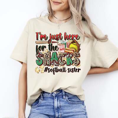Softball sister T-Shirt Softball cheer I'm just here for the