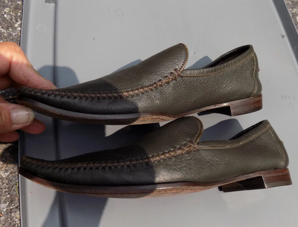 Mocasines de conducción BOTTEGA VENETA de cuero suave con guijarros oliva talla 36,5 6 Foto 4 de 4