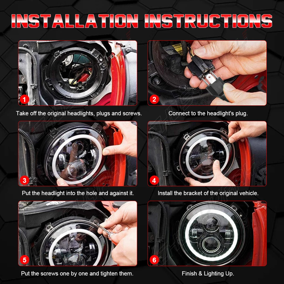 Faros redondos LED de 7 pulgadas nuevos para camioneta Chevrolet 1954-1957 3100 1956-1959 Foto 3 de 4