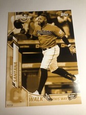 2020 Topps Opening Day Walk This Way Jumbo 5x7 Carlos Santana Indians 01/10