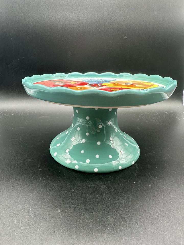 "Pionera Mujer Mercado de Pulgas Floral Lunares Soporte para Pasteles Decoración EXCELENTE 8"" X 4.25""" Foto 3 de 4