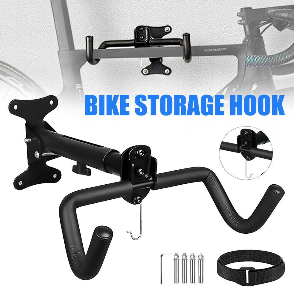 Soporte de montaje en pared para almacenamiento de bicicletas para ciclismo acero garaje soporte para ahorrar espacio Foto 2 de 4