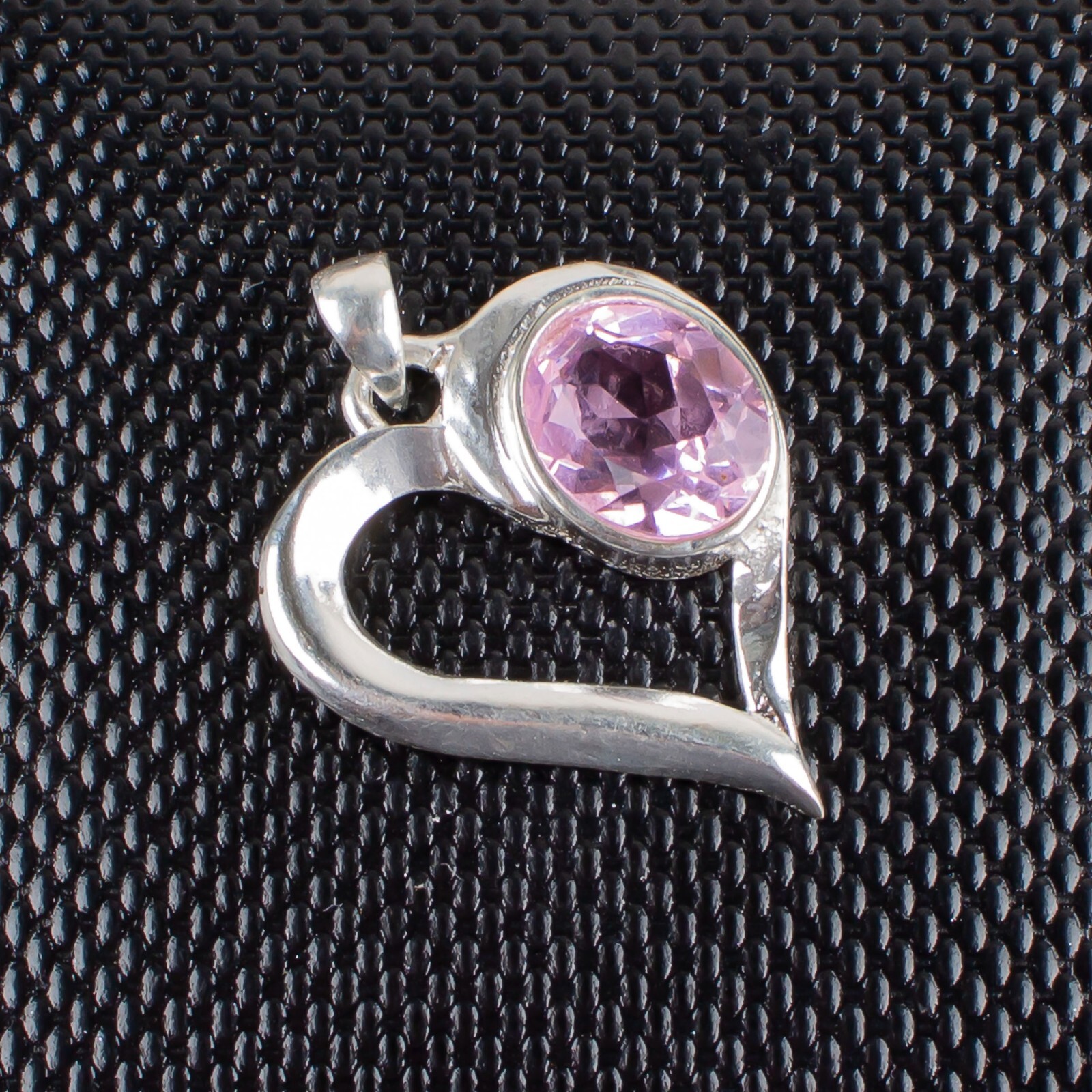 Wedding Gift For Her 925 Silver Natural Morganite Gemstone Pendant Heart Shape