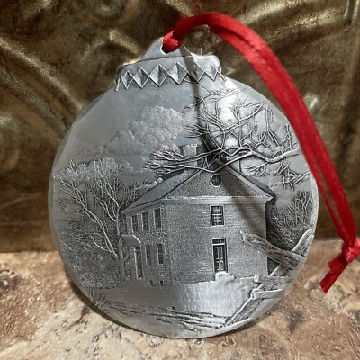 2011 Wendell August 3'' Winter Scene Ornament Autographed By Richard Bollinger