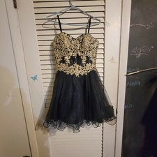 BLONDIE NITES PROM DRESS SIZE 7 LACE UP BACK TULLE SKIRT CORSET TOP STRAPLESS
