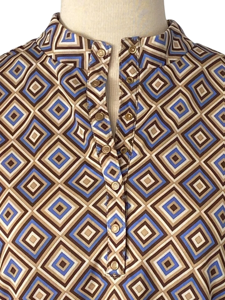 ХВОСТ коричневый синий производительности 1/4 snap короткий рукав спортивный теннис гольф верхний размер XL - Изображение 2 из 4